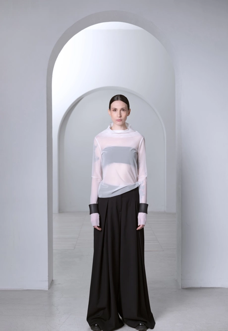 Лонгслив сетка белая