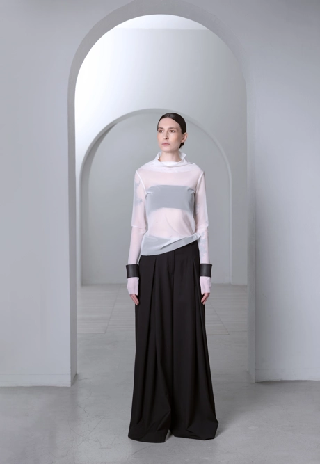 Лонгслив сетка белая - фото 3