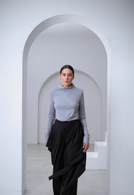 Лонгслив плечики серый - фото 4