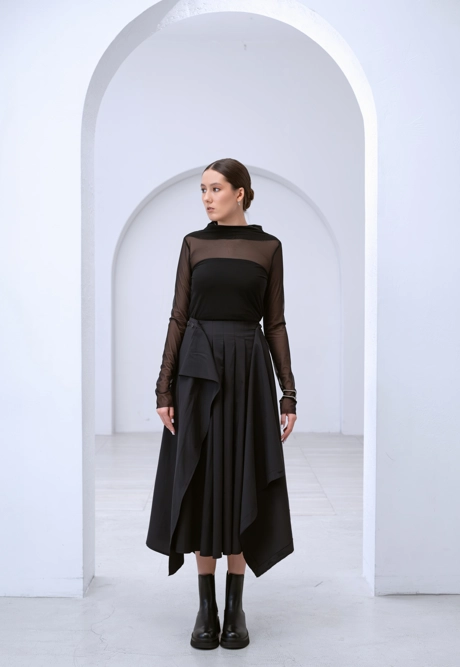 Юбка трансформер хлопок черный - фото 1