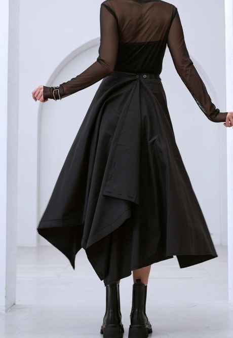 Юбка трансформер хлопок черный - фото 4